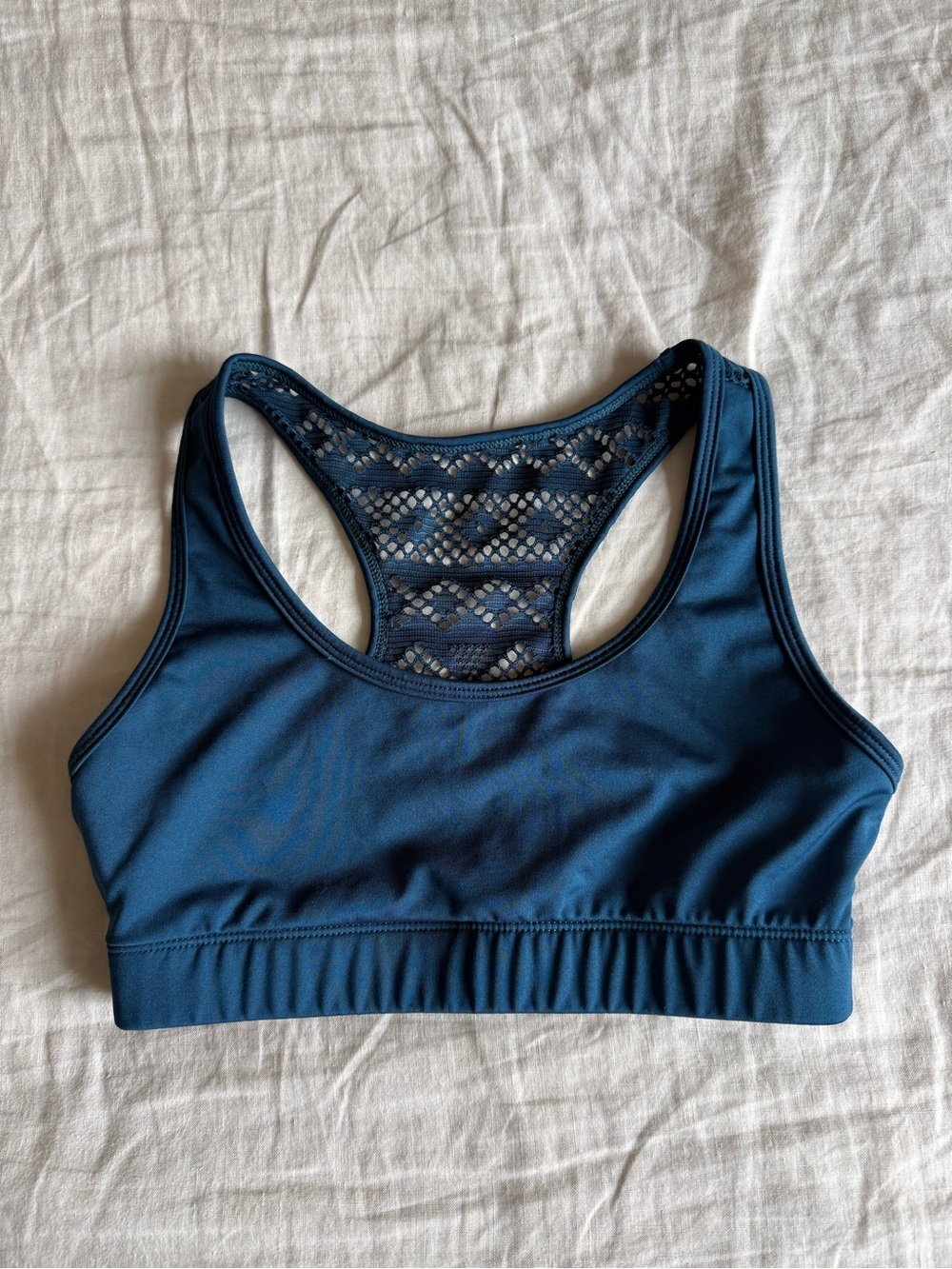 Zyia Active Women's Mesh Racerback Bomber Comfort Sports Bra blue size S